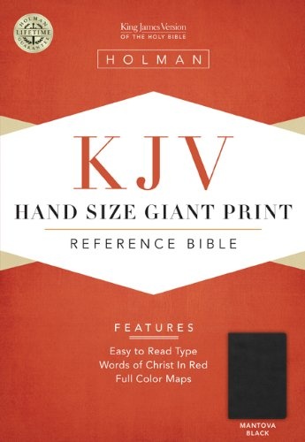 KJV Large Print Personal Size Reference Bible, Mantova Black LeatherTouch, Indexed