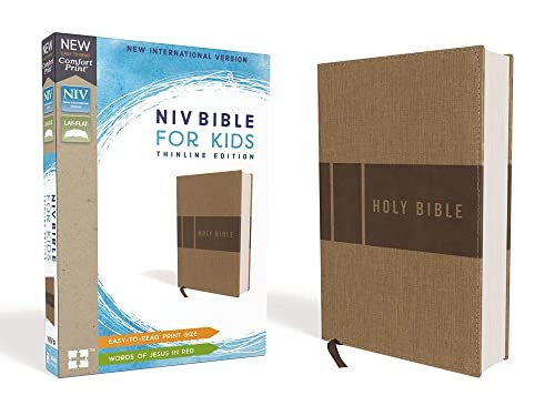NIV, Bible for Kids, Leathersoft, Tan, Red Letter, Comfort Print: Thinline Edition