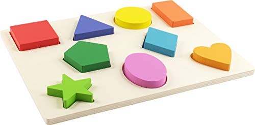 Peter Pauper Press Wooden Shapes Puzzle (for Toddlers 18 Months and Older. Thick Wood Pieces are Easy to Handle.)