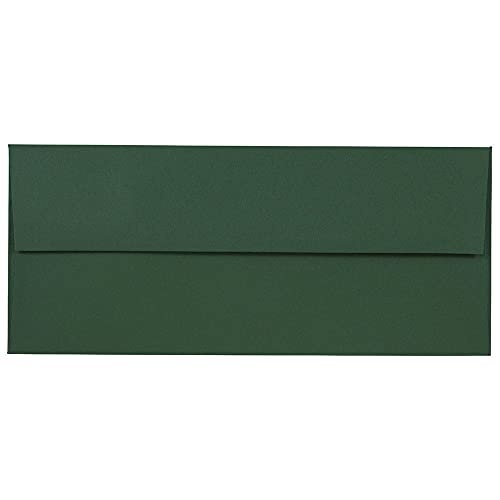JAM PAPER #10 Business Premium Envelopes - 4 1/8 x 9 1/2 - Dark Green - 50/Pack