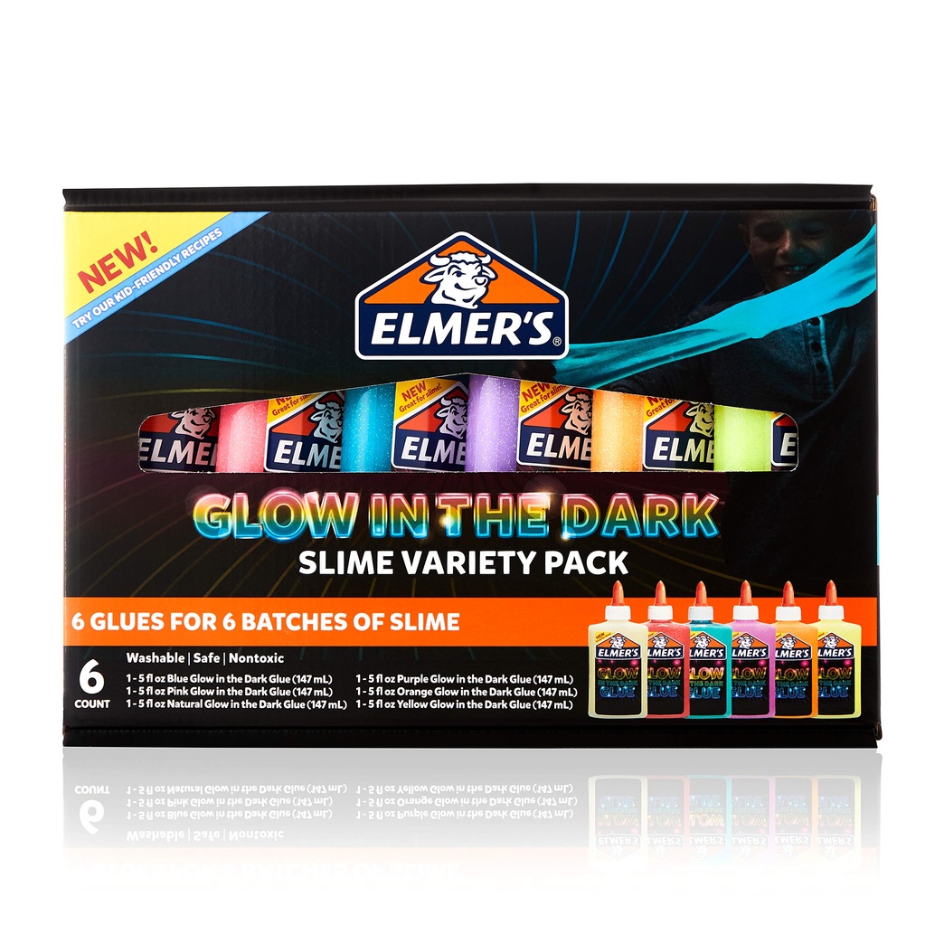 Elmer's Magical Liquid Slime Activator (8.75 fluid ounces) and Elmer's Glow  in the Dark Liquid Glue, Great for Making Slime, Washable, Assorted Colors,  5 Ounces Each - Elmer's - Stevens Books