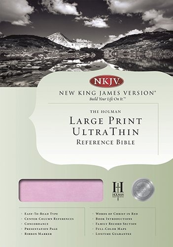 NKJV Large Print Ultrathin Reference Bible, Pink/Brown LeatherTouch