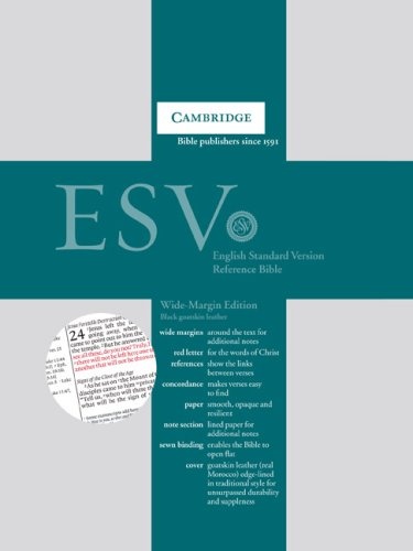 ESV Wide Margin Reference Bible, Black Edge-lined Goatskin Leather, Red-letter Text, ES746:XRME
