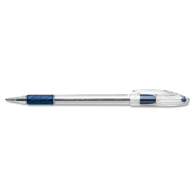 Pentel Bk91c R.S.V.P. Stick Ballpoint Pen, 1Mm, Trans Barrel, Blue Ink, Dozen