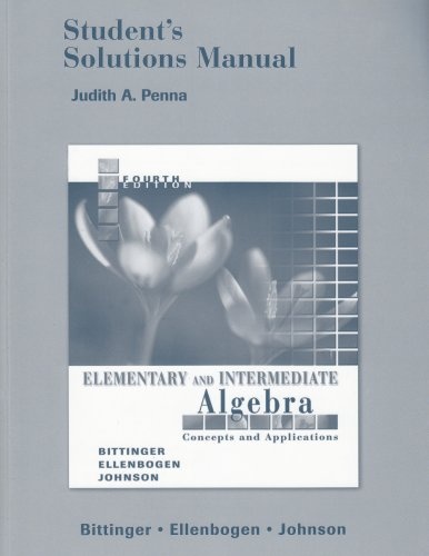 Elementary& Intermediate Alg: Concepts&applc (Student Solutions Manual)