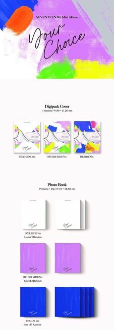 Seventeen - Your Choice [Other Side ver.] (8th Mini Album) [Pre Order] CD+Photobook+Folded Poster+Others with Tracking, Extra Decorative Stickers, Photocards by Pledis ent. [Audio CD]