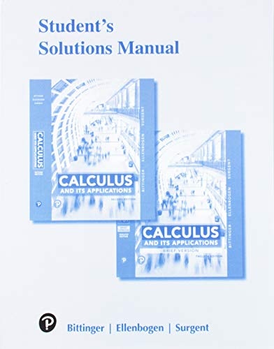 Student Solutions Manual for Calculus and Its Applications 2e and Calculus and Its Applications, Brief Version 12e