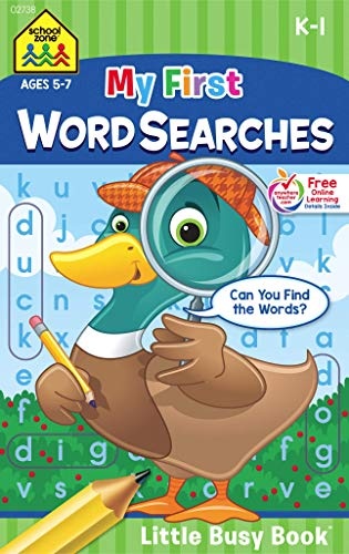 School Zone - My First Word Searches Workbook - Ages 5 to 7, Kindergarten to 1st Grade, Activity Pad, Search & Find, Word Puzzles, and More (School Zone Little Busy Bookâ¢ Series)