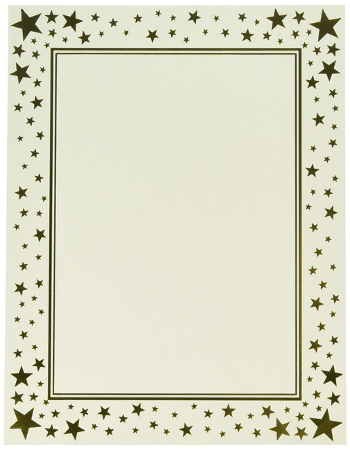 Gartner Studios Gold Star Foil Certificate Paper, 80lb 8.5” x 11”, 15 Count
