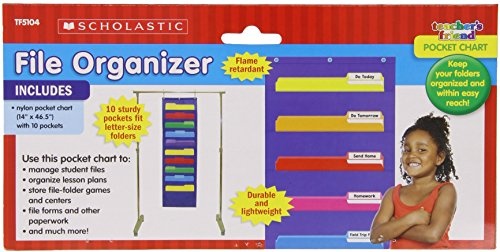 Scholastic TF-5104 File Organizer Pocket Chart, Multiple Colors