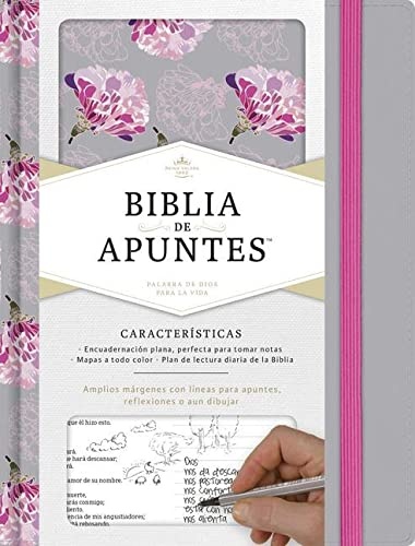 Biblia Reina Valera 1960 de apuntes gris y floreado , tela impresa / NoteTaking Bible RVR 1960 Grey and Pink Cloth over Board (Spanish Edition)