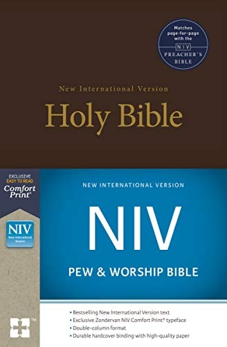 NIV, Pew and Worship Bible, Hardcover, Brown, Comfort Print