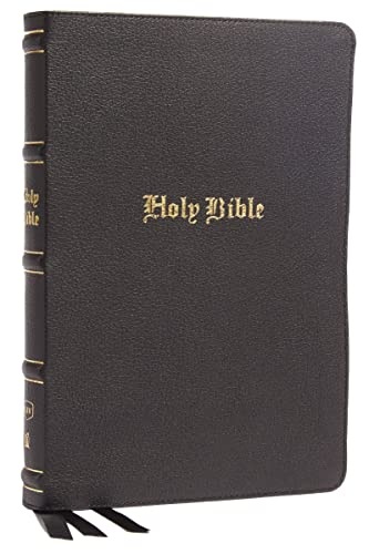 KJV, Thinline Bible, Large Print, Genuine Leather, Black, Red Letter, Comfort Print: Holy Bible, King James Version