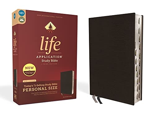 NIV, Life Application Study Bible, Third Edition, Personal Size, Bonded Leather, Black, Indexed, Red Letter Edition