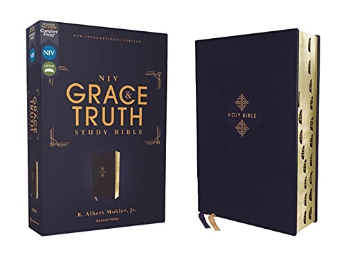 Niv, the Grace and Truth Study Bible, Leathersoft, Navy, Red Letter, Thumb Indexed, Comfort Print