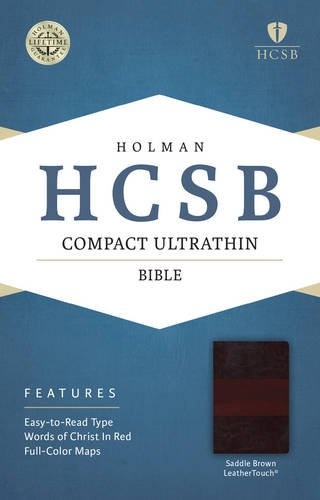 HCSB Compact Ultrathin Bible, Saddlebrown LeatherTouch