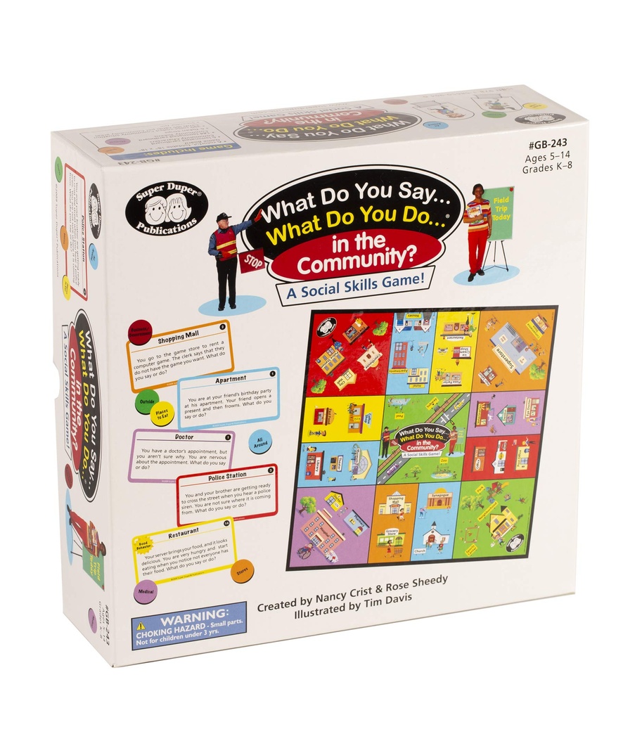 Super Duper Publications | What Do You Say... What Do You Do... in The Community? Social Skills Board Game | Educational Learning Toy for Children