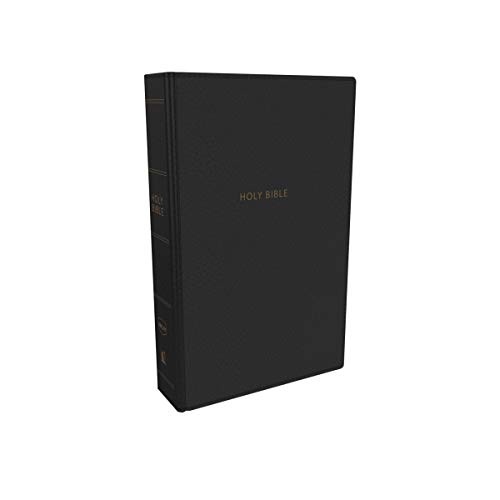 NKJV, Reference Bible, Compact Large Print, Imitation Leather, Black, Red Letter Edition, Comfort Print