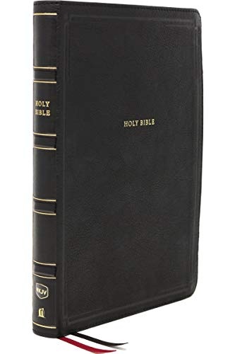 NKJV, Deluxe End-of-Verse Reference Bible, Personal Size Large Print, Leathersoft, Black, Red Letter, Comfort Print: Holy Bible, New King James Version