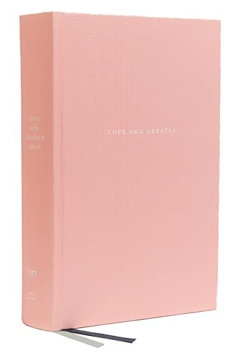 NET, Love God Greatly Bible, Cloth Over Board, Pink, Thumb Indexed, Comfort Print