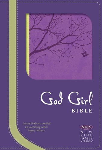 NKJV God Girl Bible, Pretty Purple/Neon Green, Tree Design Duravella