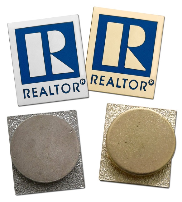 Small Realtor Logo Branded Lapel Pin with Magnetic Back (Gold and Silver 2 Pack)