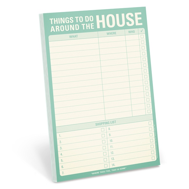 Knock Knock Things To Do Around the House Pad, Honey-Do List Notepad, 6 x 9-inches