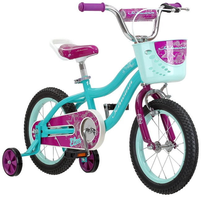 Schwinn Koen & Elm Toddler and Kids Bike, 14-Inch Wheels, Training Wheels Included, Teal