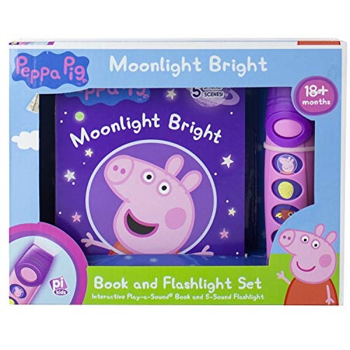 Peppa Pig - Moonlight Bright Sound Book and Sound Flashlight Toy Set - PI Kids (Play-A-Sound)
