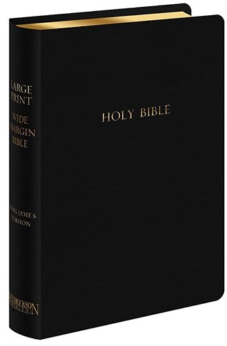 Holy Bible: King James Version, Wide Margin, Black Genuine Leather