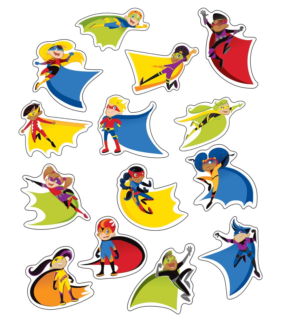 Carson Dellosa – Super Power Super Kids Colorful Cut-Outs, Classroom Décor, 42 Pieces