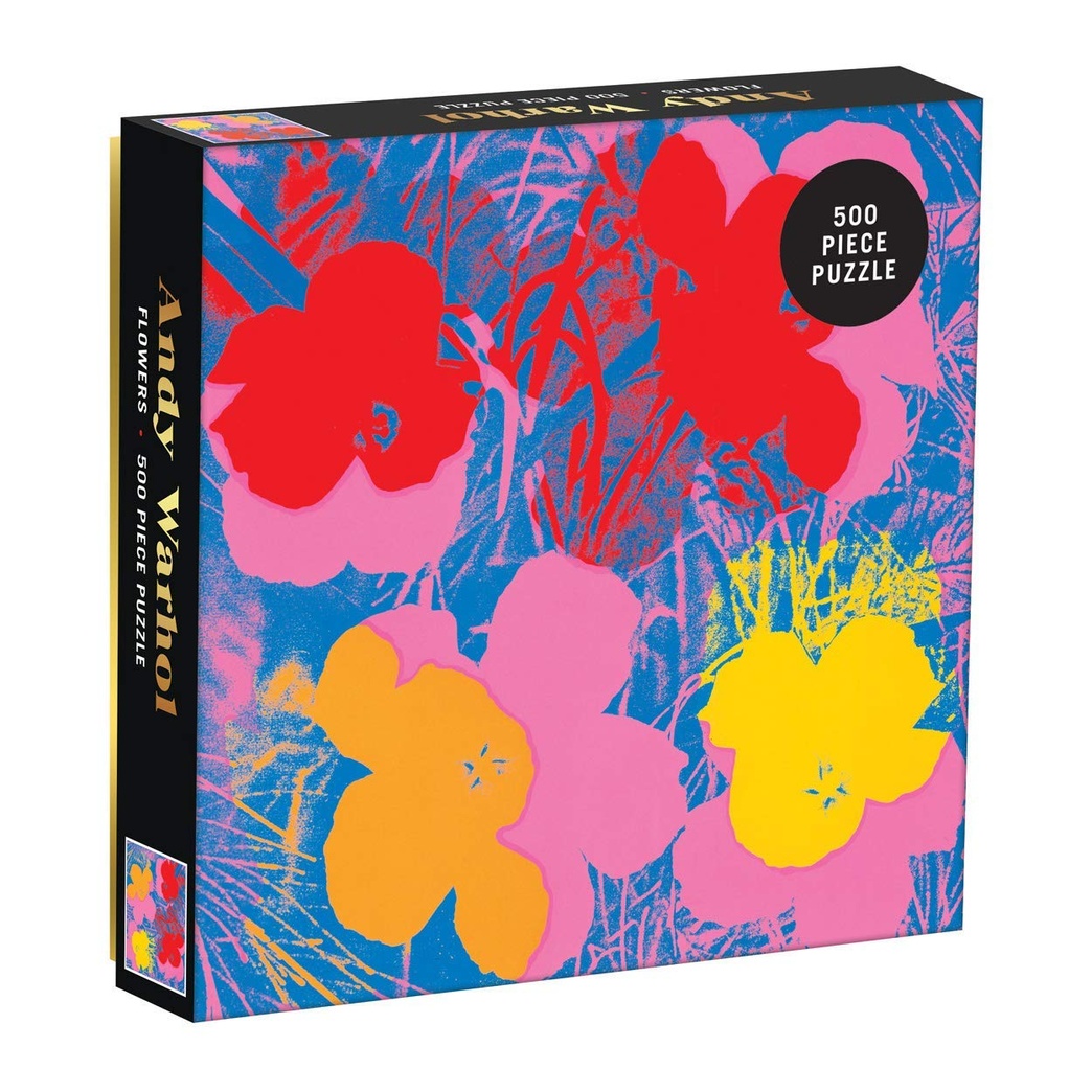 Andy Warhol 500 Piece Jigsaw Puzzle with Flowers, Andy Warhol Art Foil Puzzle with Vibrant Flowers