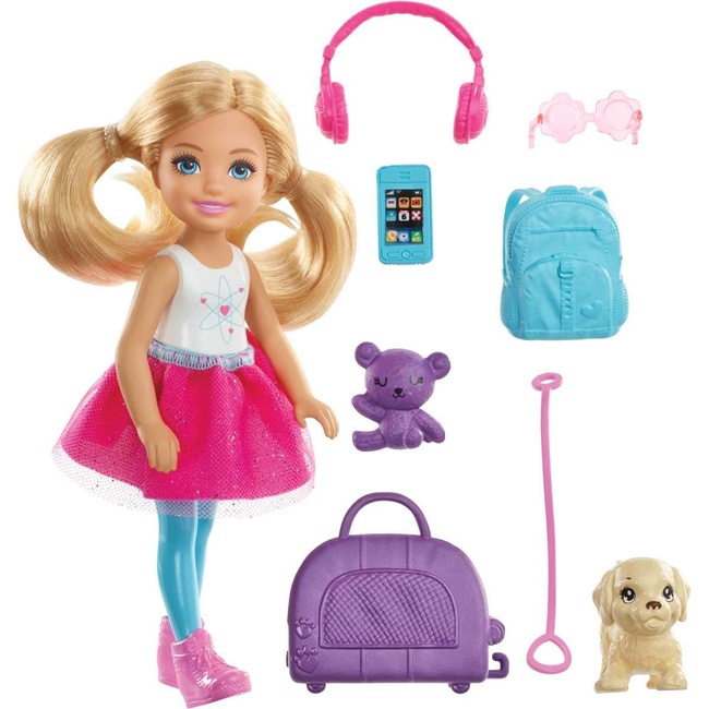 Barbie Travel Chelsea Doll, Multicolor