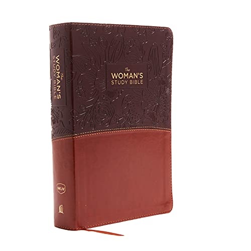 The NKJV, Woman's Study Bible, Leathersoft, Brown/Burgundy, Red Letter, Full-Color Edition, Thumb Indexed: Receiving God's Truth for Balance, Hope, and Transformation
