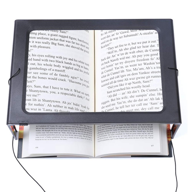 Hands-Free Magnifying Glass Large Full-Page Rectangular 3X
