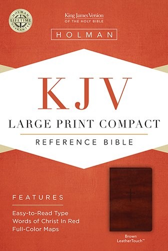 KJV Large Print Compact Reference Bible, Brown LeatherTouch