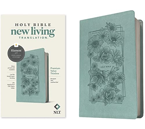 NLT Premium Value Thinline Bible, Filament Enabled Edition (Leatherlike, Bouquet Teal)