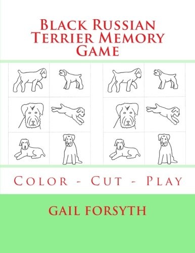 Black Russian Terrier Memory Game: Color - Cut - Play