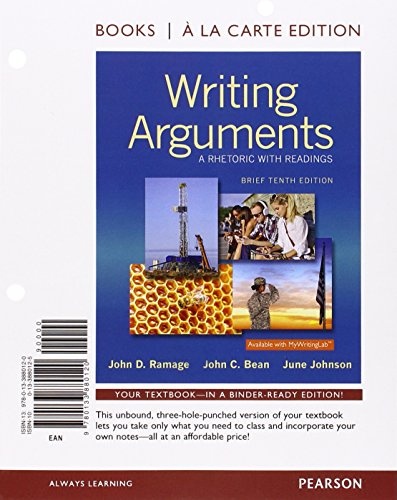 Writing Arguments, Brief Edition, Books a la Carte Edition (10th Edition)