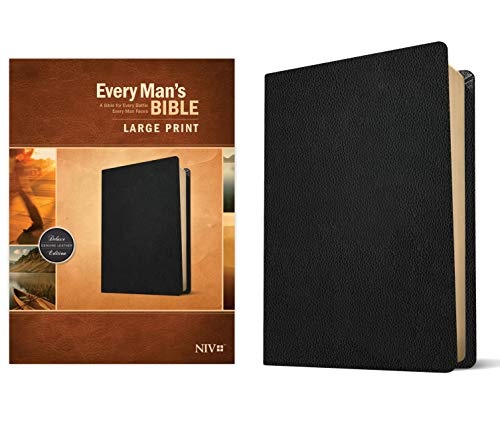 Every Man's Bible Niv, Large Print (Genuine Leather, Black)