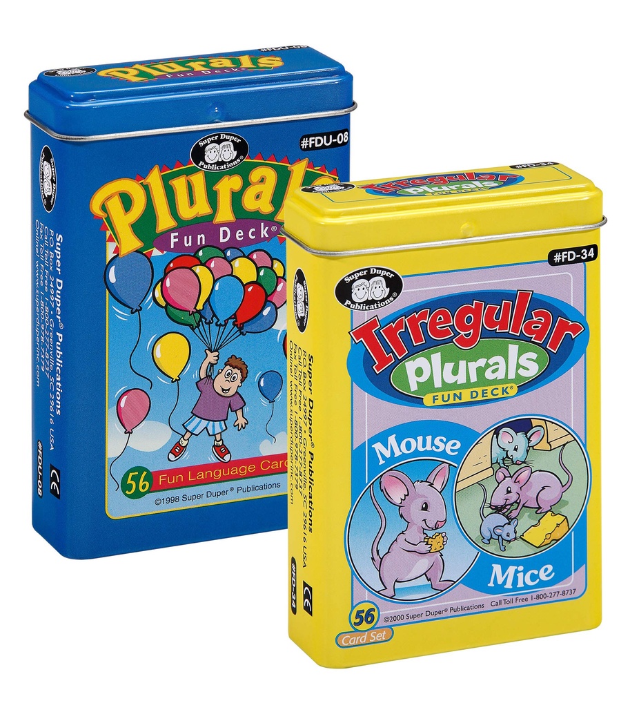Super Duper Publications Plurals & Irregular Plurals Fun Deck Flash Cards Combo Educational Learning Resource for Children