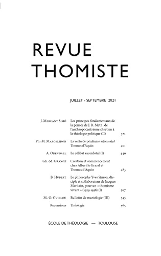 Revue Thomiste - N3/2021