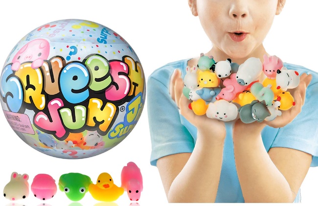 Mochi Squishy Animals Surprise Toys for Girls Collection Squish Yum Jiggly Fun (1 Ball) 5 Mochi Each Mystery 4" Ball by JA-RU. Stress Reliever Toys Party Favors for Kids. Easter Basket Ideas 3334-1p