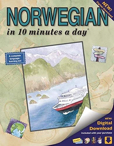 NORWEGIAN in 10 minutes a day: Language course for beginning and advanced study. Includes Workbook, Flash Cards, Sticky Labels, Menu Guide, Software, ... Grammar. Bilingual Books, Inc. (Publisher)