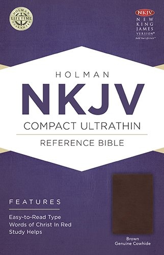 NKJV Compact Ultrathin Bible, Brown Genuine Cowhide