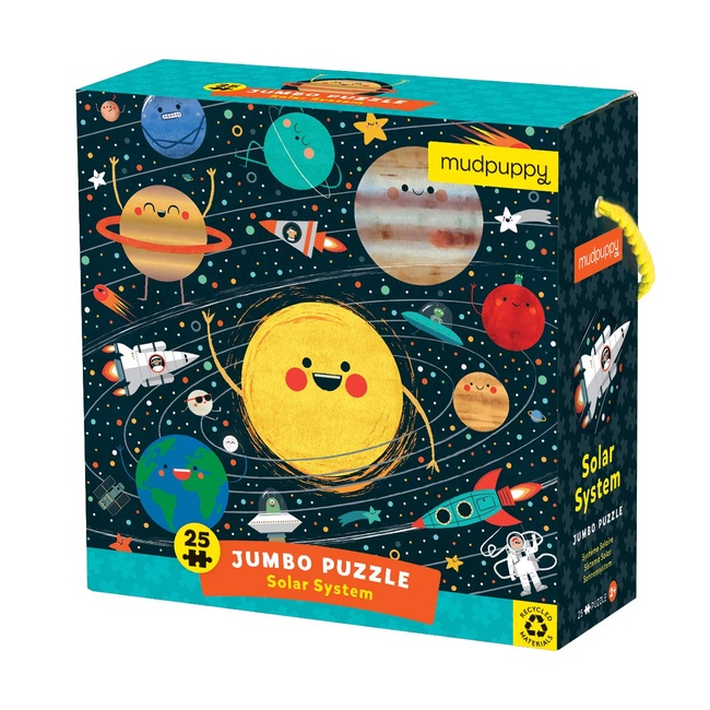 Mudpuppy Solar System Jumbo Puzzle, 25 Pieces, 22” x 22” – Outer Space Jigsaw Puzzle for Kids with 25 Oversized Pieces, Learning Puzzle Ideal for Ages 2+ – Makes a Great Gift Idea, Multicolor