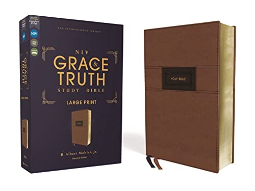 Niv, the Grace and Truth Study Bible, Large Print, Leathersoft, Brown, Red Letter, Comfort Print