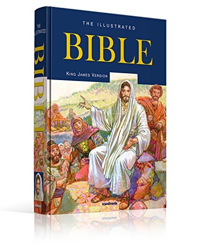 Illustrated Bible-The Holy Bible King James Version-King James Bible-1735 Pages-16 Full Color Maps-Illustrated Bible Stories-Entire Family-600+Full ... John-Gold Leaf-Edges-Hardcover