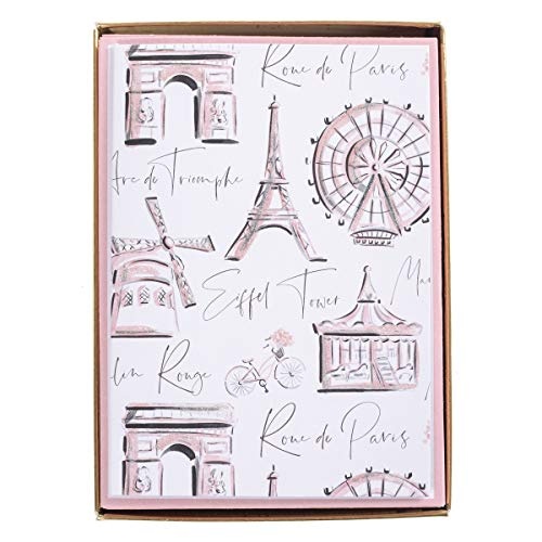 Graphique Boxed Cards, Meet Me in Paris â Includes 16 Cards with Matching Envelopes and Storage Box, Cute Stationery Made on Durable Cardstock, Cards Measure 4â x 5.625 (W6175CB)