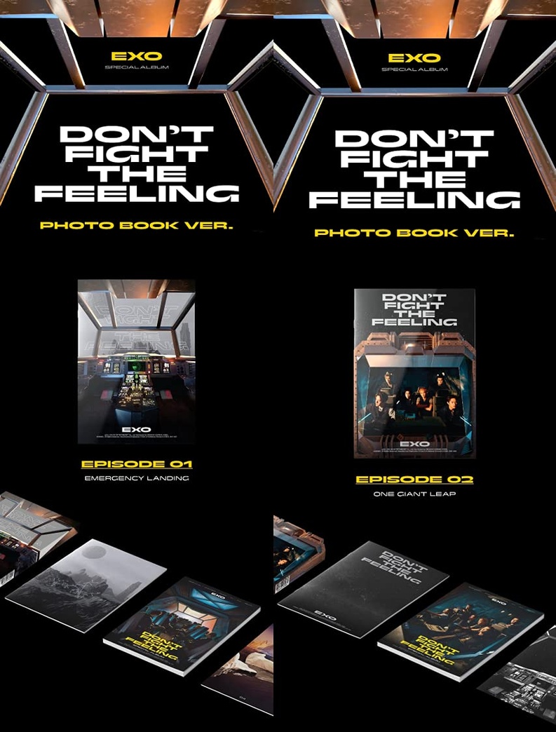 SM Ent. EXO - Don’t Fight The Feeling [Photo Book Ver.1+Ver.2 Full Set] (Special Album) [Pre Order] 2CD+2Photobook+2Folded Poster+Others with Tracking, Extra Decorative Stickers, Photocards by SM Ent. [Audio CD]